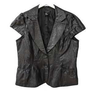 SANDRO Sportswear Rayon/Linen Blend Women's Dark Metallic Grey Blouse Size XL